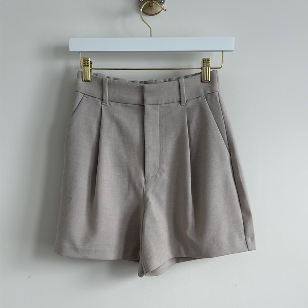 Tan Tailored Shorts
